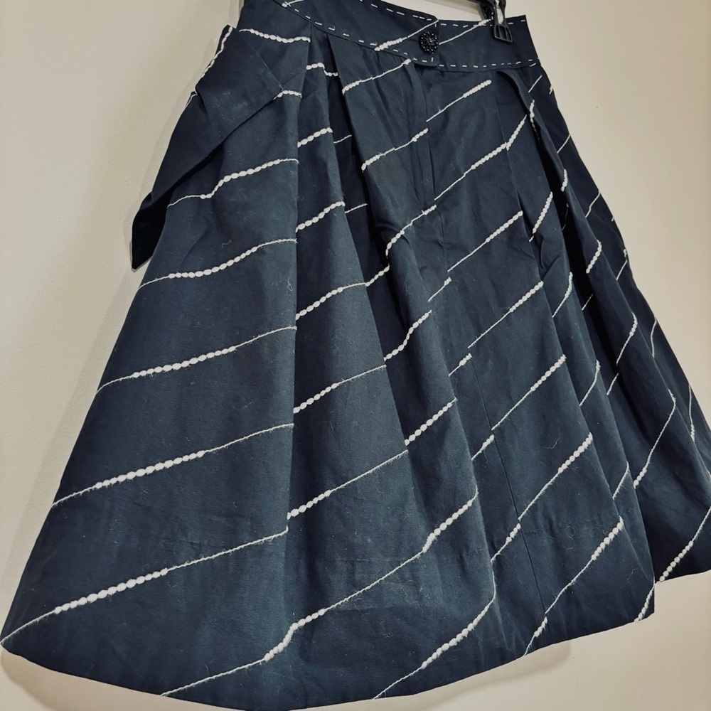 Anthropologie black white Floreat Subway Stairs preppy Full Tulle skirt size 4 - Picture 8 of 16